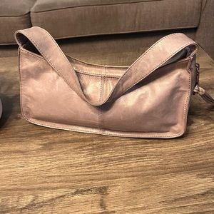 HOBO Light Gray Leather Shoulder Bag